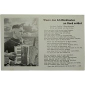 German patriotic war time postcard - Wenn das Schifferklavier an Bord ertönt